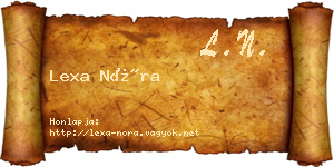 Lexa Nóra névjegykártya